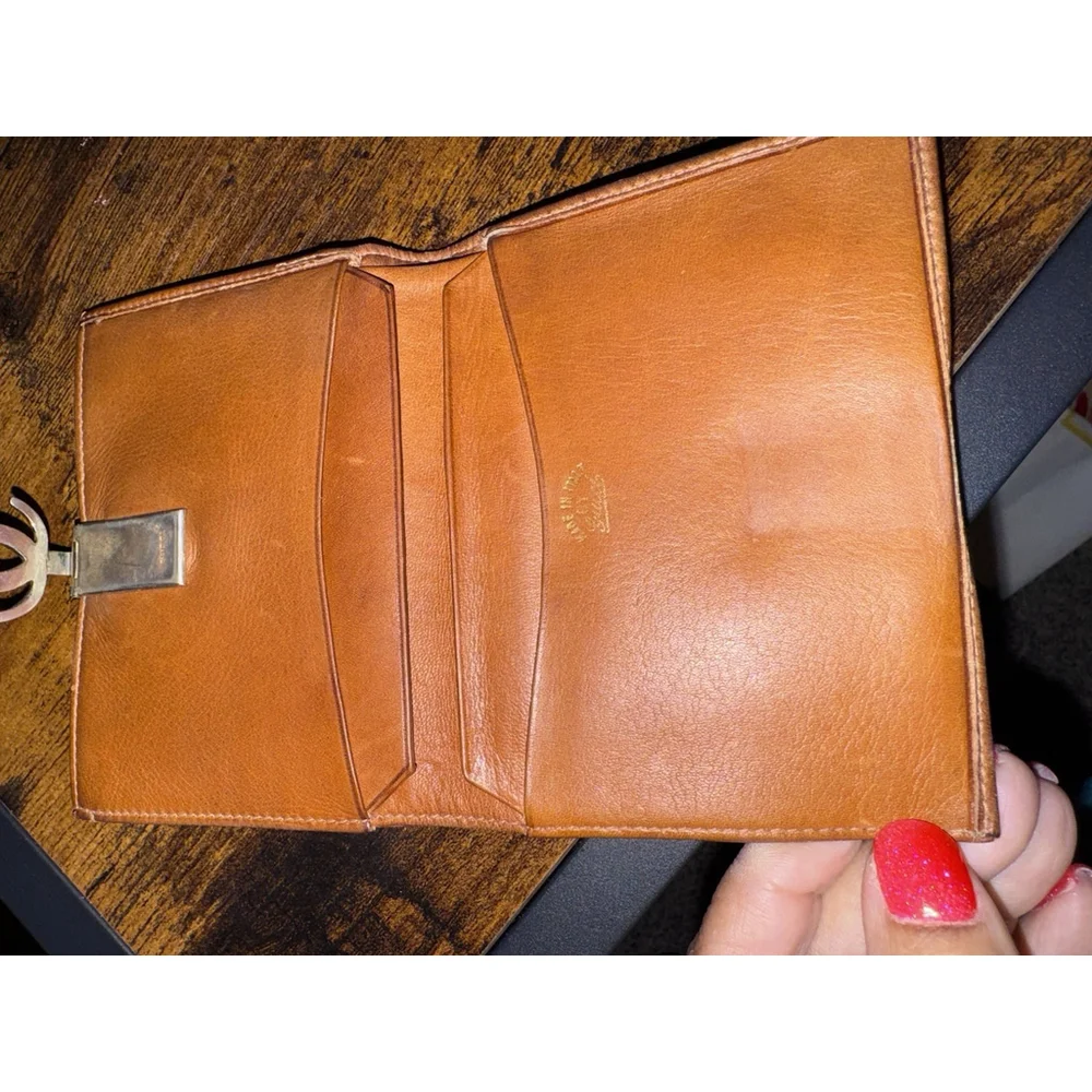 Gucci Diagonal Striped Canvas Leather Trim Bifold Wallet 70’s Early 80’s - Picture 7 of 11